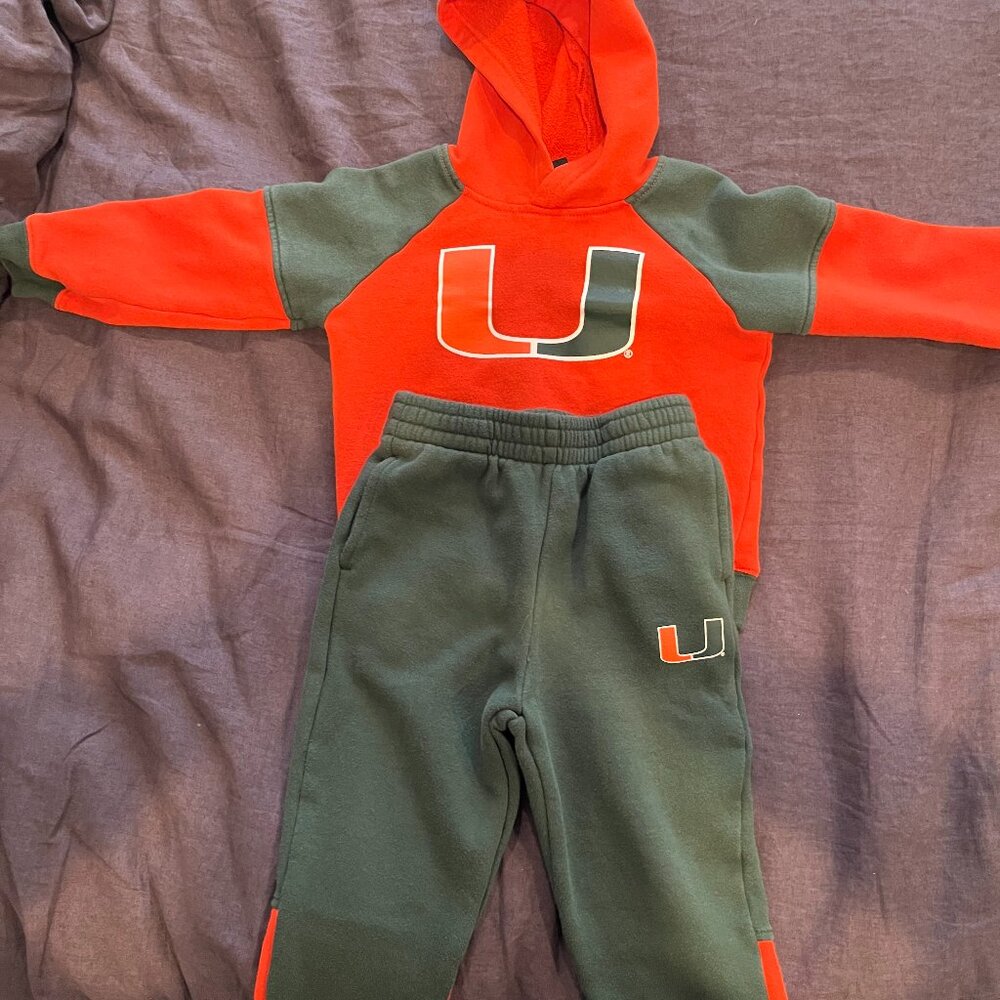 4T University of Miami sweatsuit